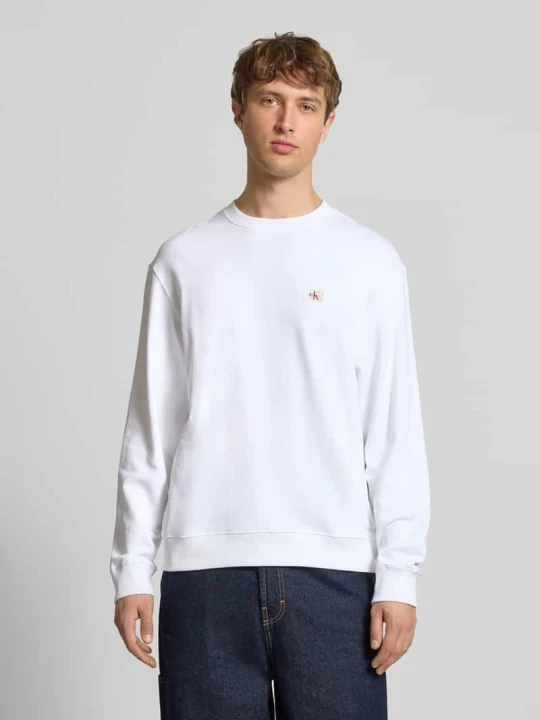 Zdjęcie produktu Bluza z detalem z logo i okrągłym dekoltem Calvin Klein Jeans Biały