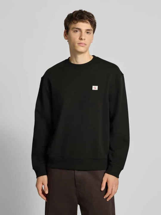 Zdjęcie produktu Bluza z detalem z logo i okrągłym dekoltem Calvin Klein Jeans Czarny