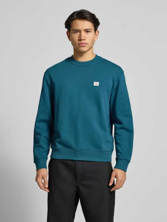 Zdjęcie produktu Bluza z detalem z logo i okrągłym dekoltem Calvin Klein Jeans Petrol