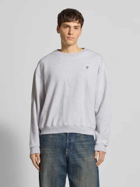 Zdjęcie produktu Bluza z detalem z logo model ‘EMILIO’ Pompeii Jasnoszary melanż