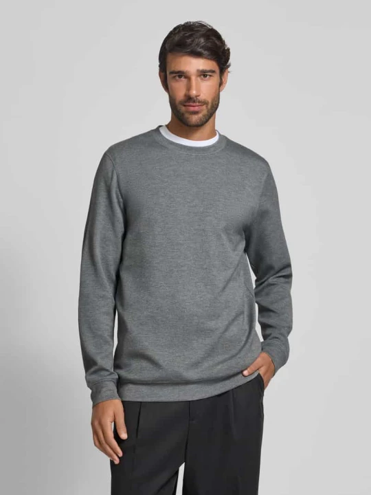 Zdjęcie produktu Bluza z detalem z logo model ‘harry’ Matinique Jasnoszary melanż
