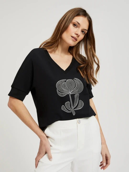 Zdjęcie produktu Bluza z dżetami czarna Moodo