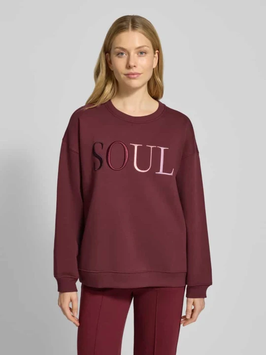 Zdjęcie produktu Bluza z haftem i okrągłym dekoltem Smith & Soul Bordowy
