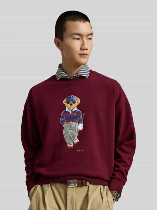 Zdjęcie produktu Bluza z haftem z misiem golfowym Polo Ralph Lauren Bordowy