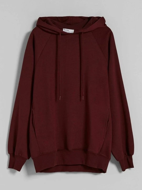 Zdjęcie produktu Bluza z kapturem Bershka ciemnoczerwony