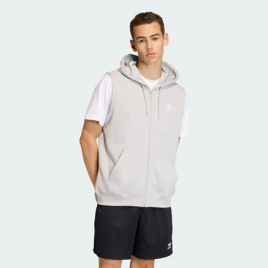 Zdjęcie produktu BLUZA Z KAPTUREM BEZ RĘKAWÓW TREFOIL ESSENTIALS Adidas Grey Two