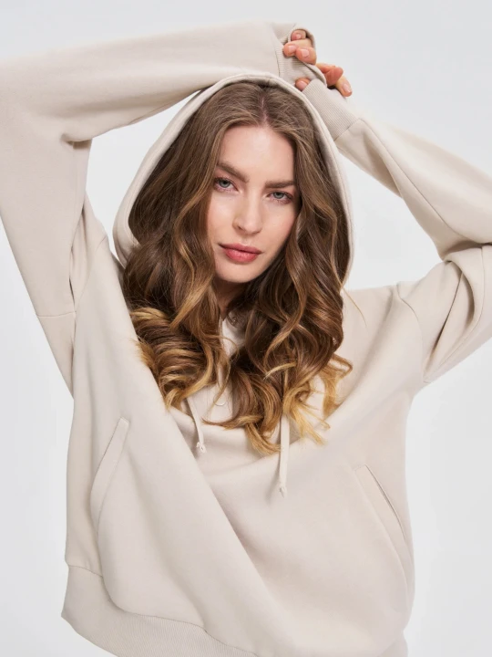 Zdjęcie produktu Bluza z kapturem beżowa Moodo