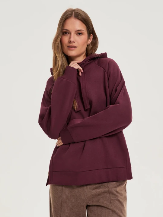 Zdjęcie produktu Bluza z kapturem burgundowa Moodo