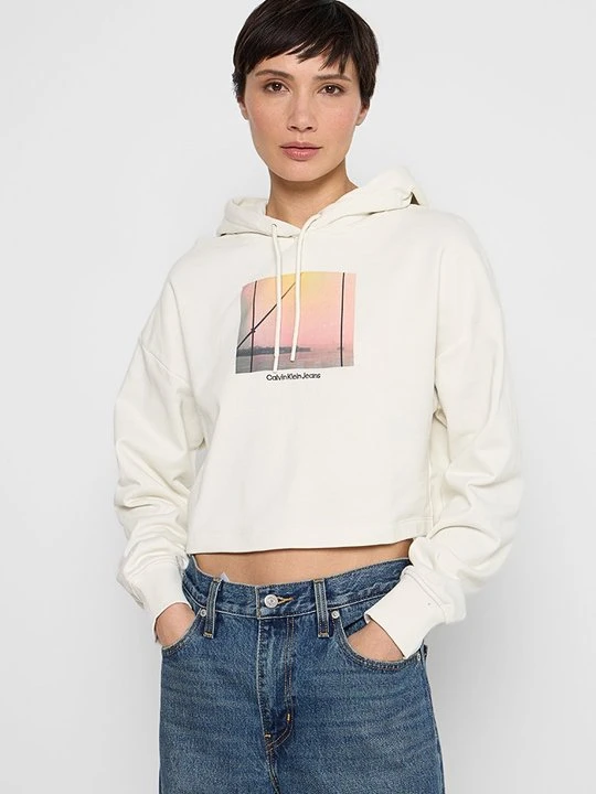 Zdjęcie produktu Bluza z kapturem Calvin Klein Jeans mleczny