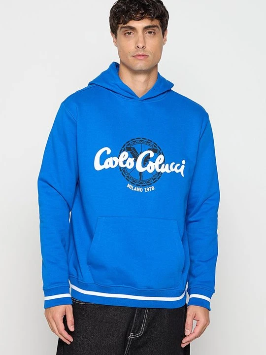 Zdjęcie produktu Bluza z kapturem Carlo Colucci niebieski