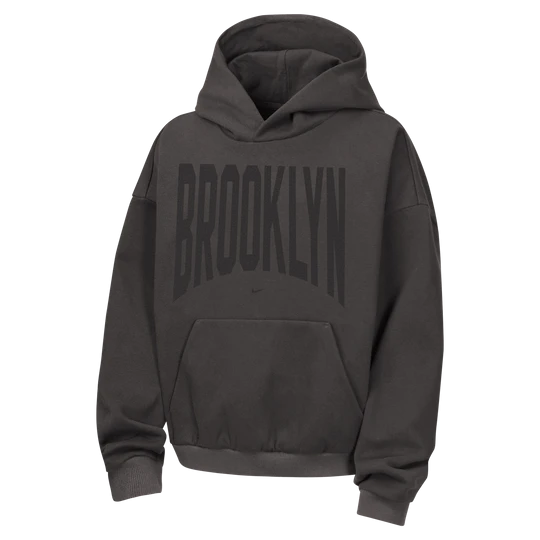 Zdjęcie produktu Bluza z kapturem dla dużych dzieci Brooklyn Nets Nike NBA - Szary