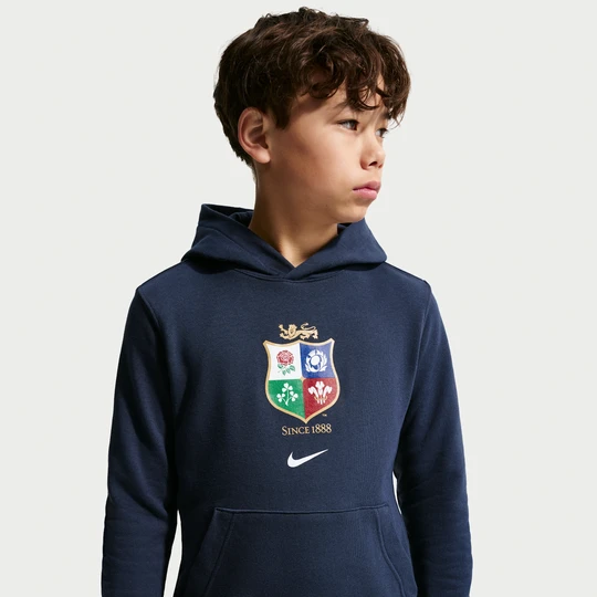 Zdjęcie produktu Bluza z kapturem dla dużych dzieci Nike Club British & Irish Lions - Niebieski