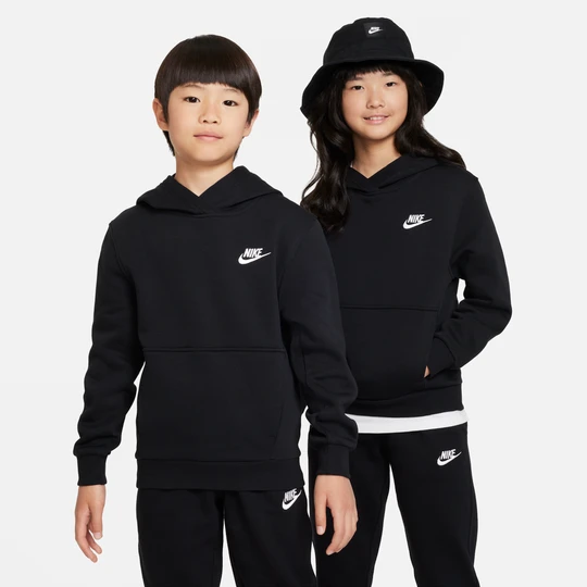 Zdjęcie produktu Bluza z kapturem dla dużych dzieci Nike Club Fleece - Czerń