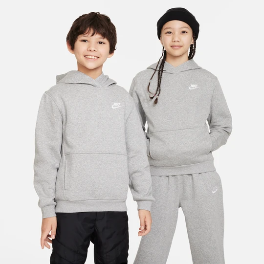 Zdjęcie produktu Bluza z kapturem dla dużych dzieci Nike Club Fleece - Szary