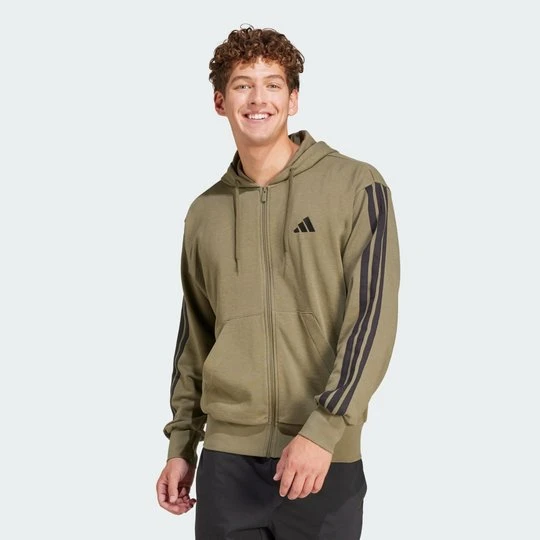 Zdjęcie produktu Bluza z kapturem Essentials 3-Stripes French Terry Full-Zip Adidas