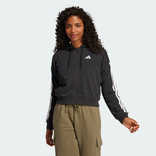 Zdjęcie produktu Bluza z kapturem Essentials 3-Stripes French Terry Full-Zip Adidas