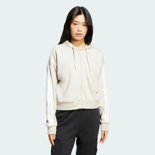 Zdjęcie produktu Bluza z kapturem Essentials 3-Stripes French Terry Full-Zip Adidas