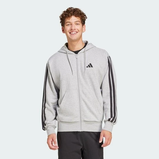 Zdjęcie produktu Bluza z kapturem Essentials 3-Stripes French Terry Full-Zip Adidas