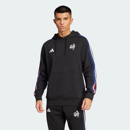 Zdjęcie produktu Bluza z kapturem France Essentials 3-Stripes Adidas czarny