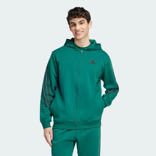 Zdjęcie produktu Bluza z kapturem Future Icons 3-Stripes Full Zip Adidas Collegiate Green