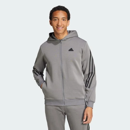 Zdjęcie produktu Bluza z kapturem Future Icons 3-Stripes Full Zip Adidas Grey Four