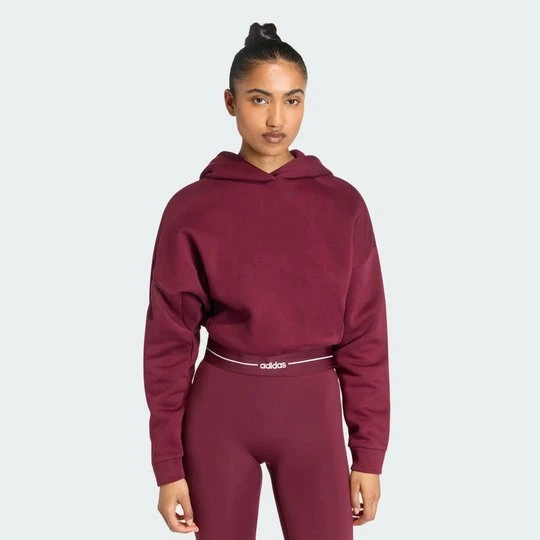Zdjęcie produktu Bluza z kapturem Hyperglam Cropped Adidas bordowy