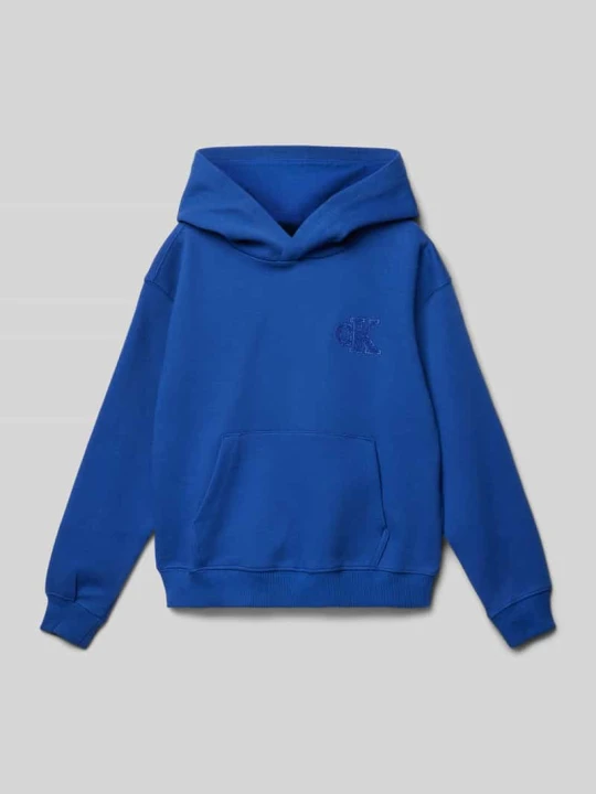 Zdjęcie produktu Bluza z kapturem i kieszenią kangurką Calvin Klein Jeans Królewski niebieski