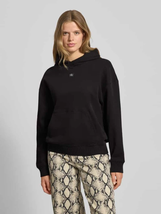 Zdjęcie produktu Bluza z kapturem i kieszenią kangurką Calvin Klein Jeans Czarny