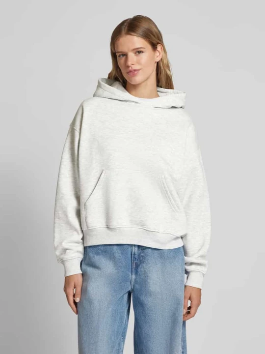 Zdjęcie produktu Bluza z kapturem z kieszenią kangurka Gina Tricot Jasnoszary melanż