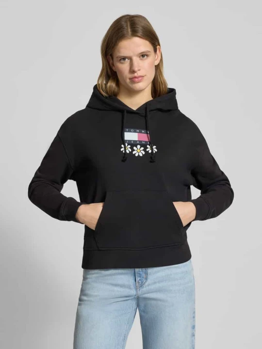 Zdjęcie produktu Bluza z kapturem i nadrukiem z logo i motywem model ‘DAISY FLAG’ Tommy Jeans Czarny