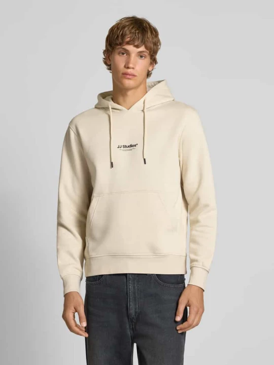 Zdjęcie produktu Bluza z kapturem z nadrukiem z logo model 'SOHO' Jack&Jones Beżowy