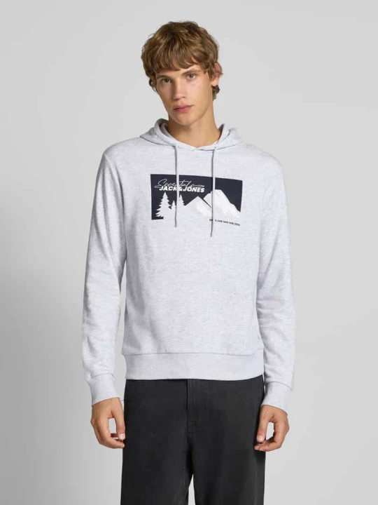 Zdjęcie produktu Bluza z kapturem i nadrukiem z motywem model ‘SUN’ Jack&Jones Złamany biały melanż