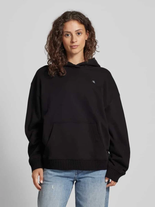 Zdjęcie produktu Bluza z kapturem i naszywką z logo Calvin Klein Jeans Czarny