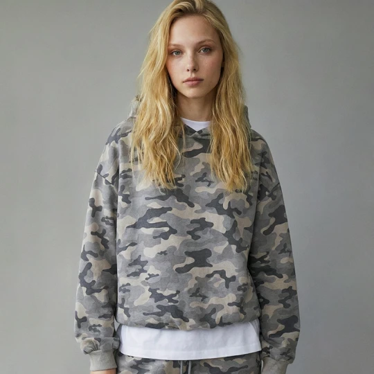 Zdjęcie produktu Bluza z kapturem i wzorem moro oversize House