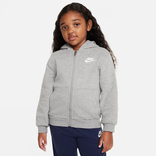 Zdjęcie produktu Bluza z kapturem i zamkiem na całej długości dla małych dzieci Nike Club Fleece - Szary