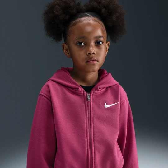 Zdjęcie produktu Bluza z kapturem z dzianiny frotte i zamkiem na całej długości dla małych dzieci Nike Pro Essentials Dri-FIT - Różowy