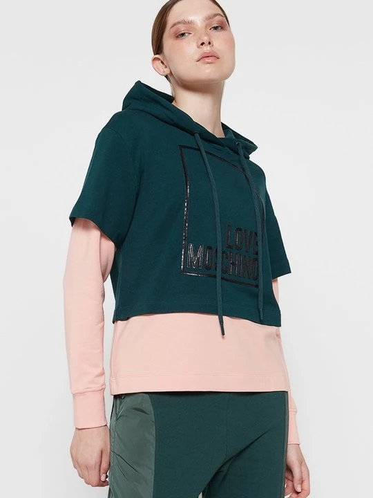 Zdjęcie produktu Bluza z kapturem LOVE MOSCHINO zielony