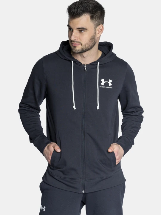 Zdjęcie produktu Bluza z kapturem męska czarna Under Armour UA Rival Terry Lc Fz