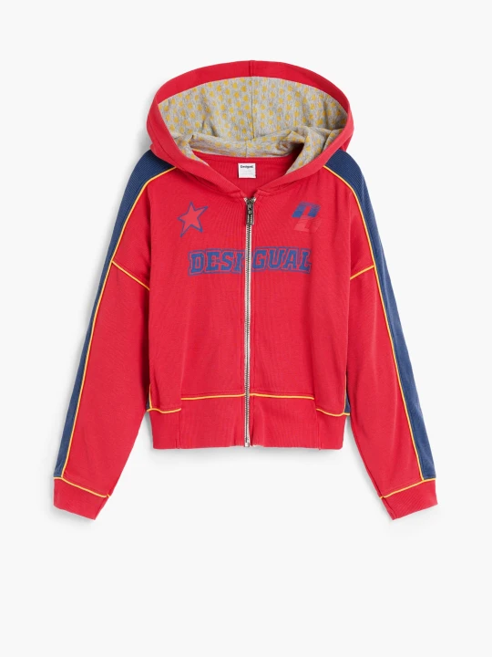 Zdjęcie produktu Bluza z kapturem na zamek Desigual czerwony