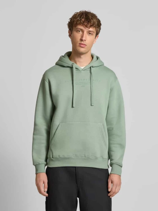 Zdjęcie produktu Bluza z kapturem, nadrukiem z logo i kieszenią kangurką Alpha Industries Limonkowy