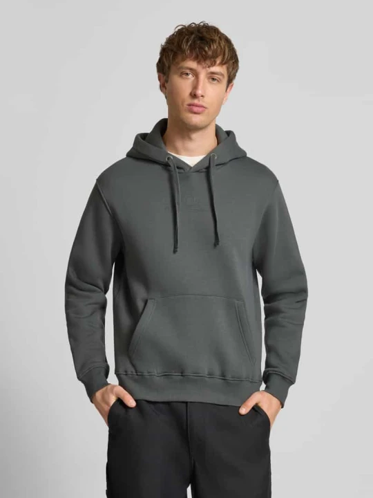 Zdjęcie produktu Bluza z kapturem, nadrukiem z logo i kieszenią kangurką Alpha Industries Ciemnoszary