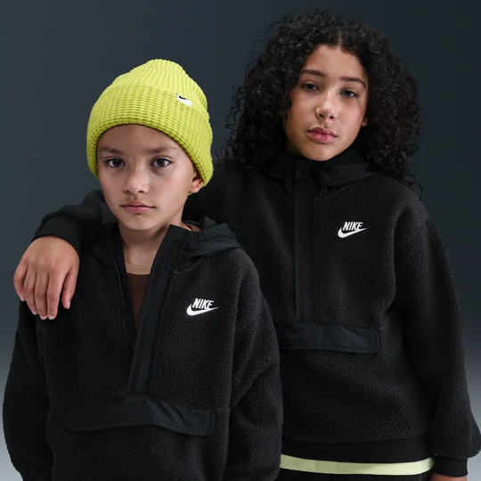 Zdjęcie produktu Bluza z kapturem Nike Club Fleece Big Kids' Loose 1/4-Zip - Czerń