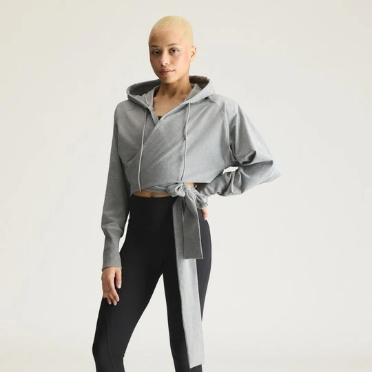 Zdjęcie produktu Bluza z kapturem o kopertowym kroju adidas by Stella McCartney Core Heather
