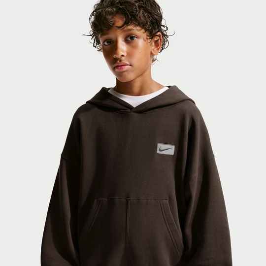 Zdjęcie produktu Bluza z kapturem o kroju oversize dla dużych dzieci (chłopców) Nike - Brązowy