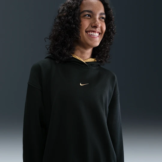 Zdjęcie produktu Bluza z kapturem o kroju oversize dla dużych dzieci (dziewcząt) Nike Club Fleece - Czerń
