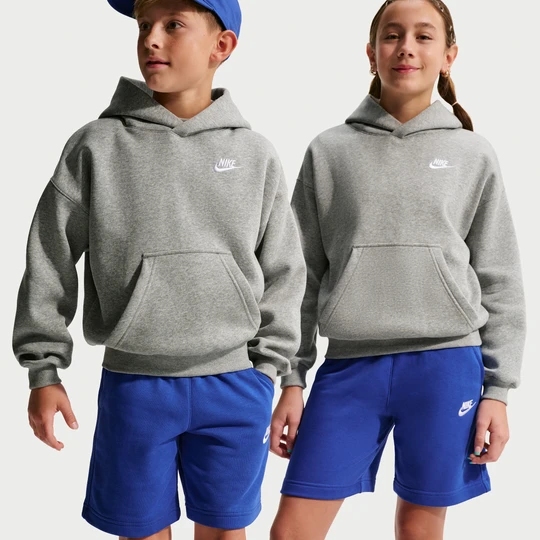 Zdjęcie produktu Bluza z kapturem o kroju oversize dla dużych dzieci Nike Club Fleece - Szary