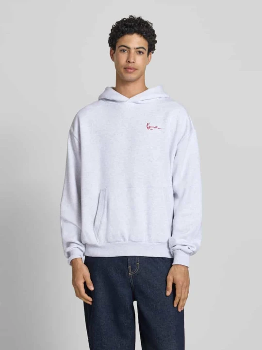 Zdjęcie produktu Bluza z kapturem o kroju oversized fit z wyhaftowanym logo Karl Kani Jasnoszary
