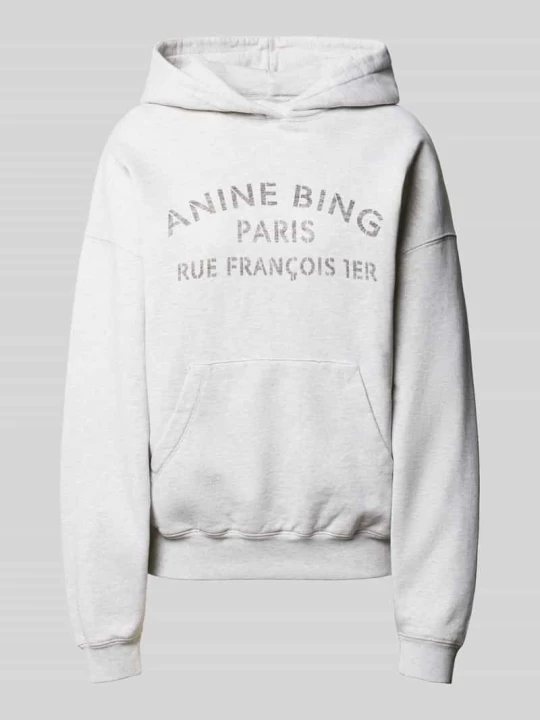 Zdjęcie produktu Bluza z kapturem o kroju oversized z czystej bawełny Anine Bing Średnioszary