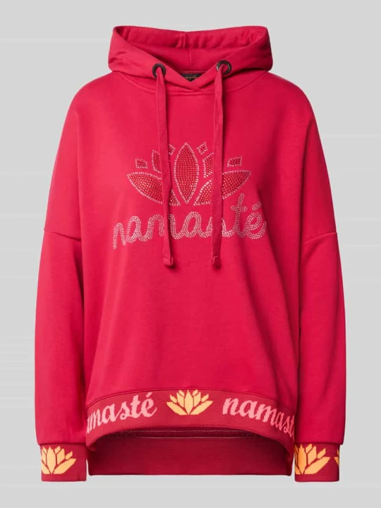 Zdjęcie produktu Bluza z kapturem o kroju oversized z czystej bawełny model 'Namasté' Miss Goodlife Mocnoróżowy