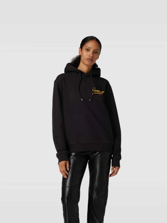 Zdjęcie produktu Bluza z kapturem o kroju oversized z detalem z logo Dsquared2 Czarny